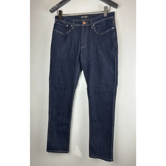 DU/ER L2X Relaxed Taper Jeans Men's Size 32 X 30 Dark Performance Stretch DUER - Picture 14 of 15